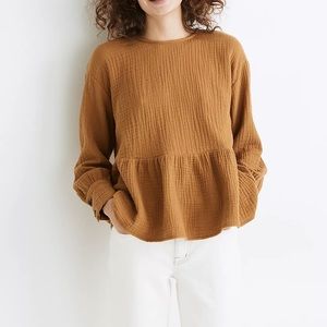 SOLD: Madewell Sz M Button Back Peplum Top EUC